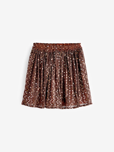 Bronze Sequin Sequin Foil Sparkle Party Skirt (3-16yrs) (M50163) | €7 - €8.50