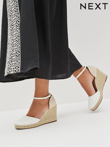 White Forever Comfort® Closed Toe High Wedges (M50191) | €24