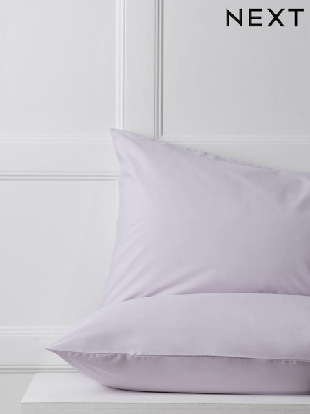 Set of 2 Puple Lilac Cotton Rich Pillowcases (M50260) | CA$17 - CA$22