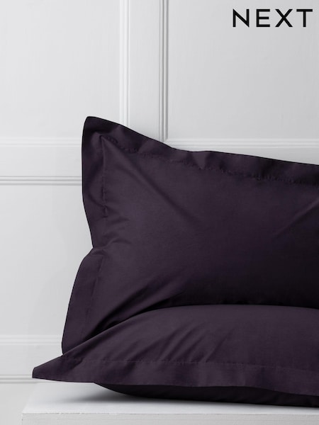 Set of 2 Blackberry Purple Cotton Rich Pillowcases (M50262) | €9 - €11