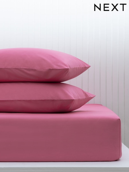 Pink Bright Cotton Rich Deep Fitted Sheet (M50265) | €13 - €21