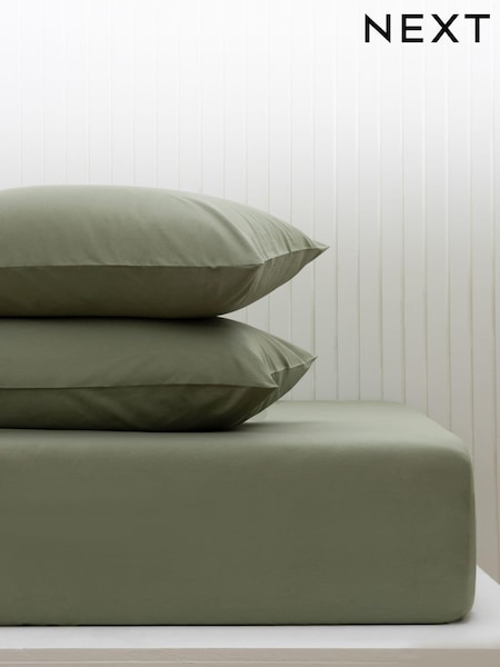 Green Olive Cotton Rich Deep Fitted Sheet (M50269) | €15 - €24