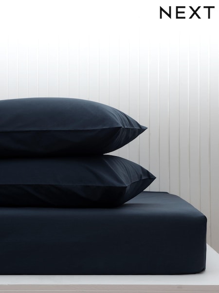Blue Ink Navy Cotton Rich Fitted Sheet (M50272) | €11 - €18