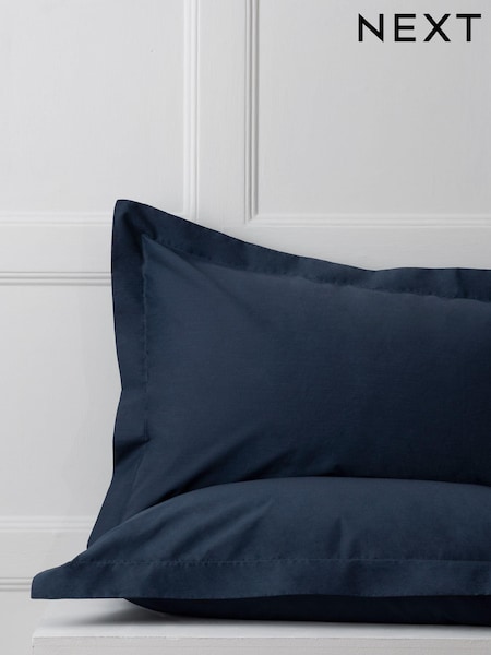 Set of 2 Blue Ink Navy Cotton Rich Pillowcases (M50278) | €8 - €10