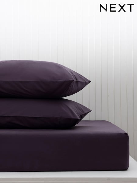 Purple Blackberry Cotton Rich Fitted Sheet (M50281) | €11 - €18