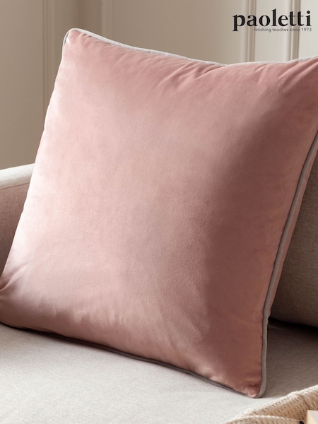 Riva Paoletti Blush Pink 55 x 55cm Meridian Velvet Cushion (M50562) | ₪91