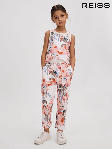 Reiss Pink Print Kemi 4-9 yrs Cotton Vest and Joggers Set (M51016) | AED432