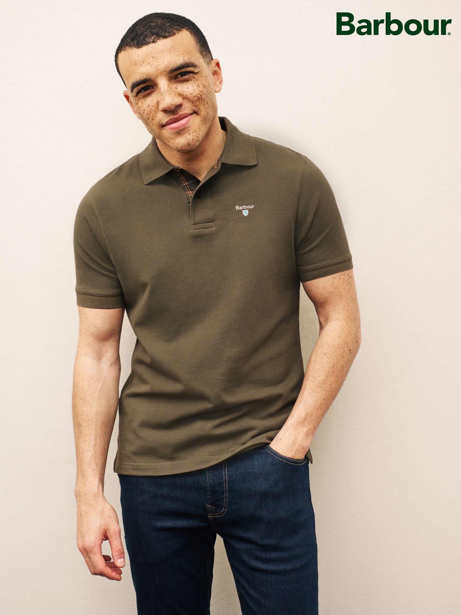 Barbour polo mens olive shop
