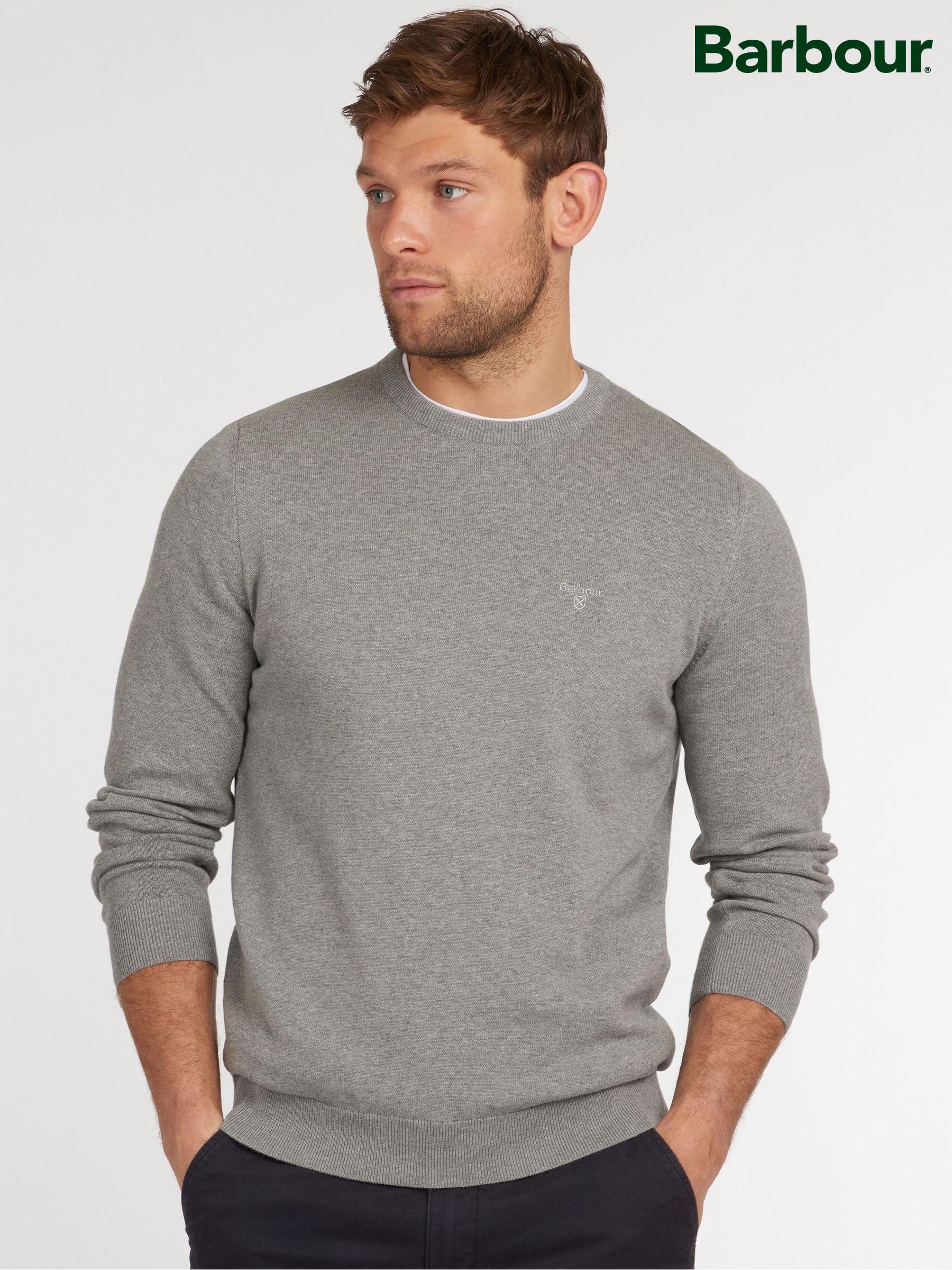 Men s Jumpers Barbour Grey Long Sleeve Knitwear Next Qatar