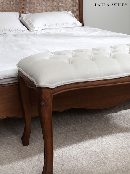 Laura Ashley Walnut Montpellier Upholstered Bench (M51632) | €688