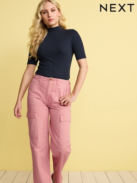 Pink Cotton Cargo Combat Trousers (M51811) | €21