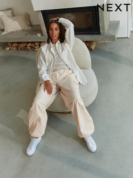Stone - Parachute Cotton Cargo Trousers (M51824) | 8 €