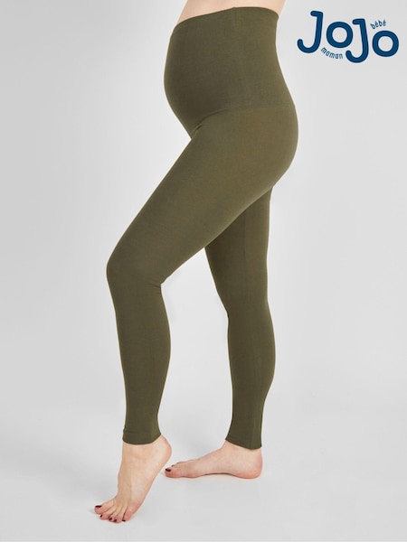 JoJo Maman Bébé Khaki Green Cotton Rich Maternity Leggings (M51964) | €38