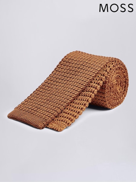 MOSS Gold Knitted Silk Tie (M52252) | €43