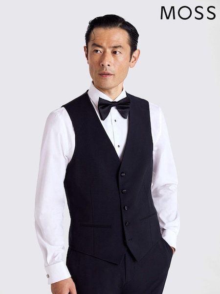 MOSS Black Tailored Fit Performance Dresswear Waistcoat (M52264) | €133