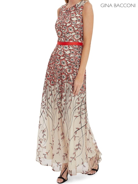 Gina Bacconi Griet Black Embroidered Maxi Dress (M52292) | 160 €