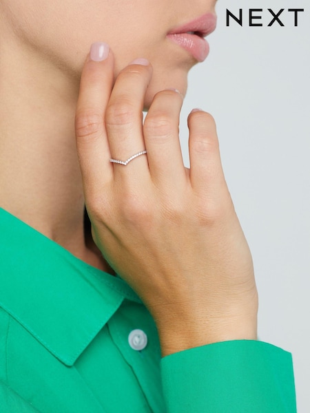 Sterling Silver Wishbone Ring (M52376) | AED67