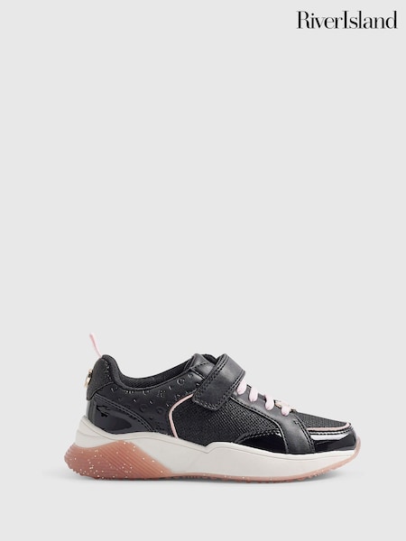 Pink/Black - River Island Back To School Lace Trainers