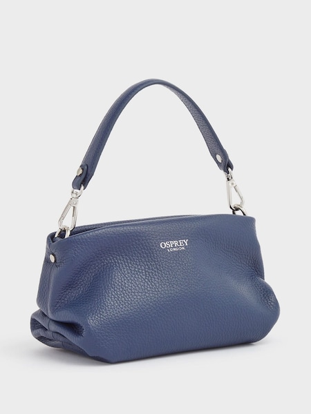OSPREY LONDON The Carina Shrug Italian Leather Midnight Pearl Midnight Handbag (M53985) | ₪830