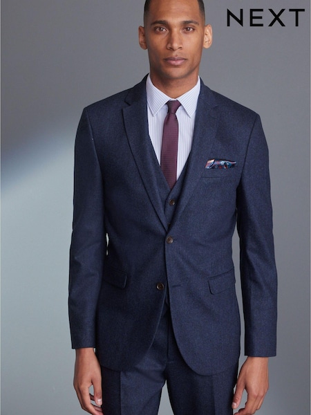 Blue Slim Fit Signature Tollegno Wool Suit (M54051) | €120