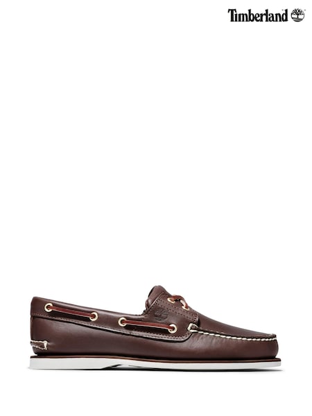 Dark Brown - Timberland Classic 2 Eye Boat Shoes (M55418) | € 82