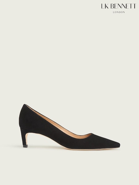LK Bennett Black Ava Set Back Heel Courts (M55628) | €120