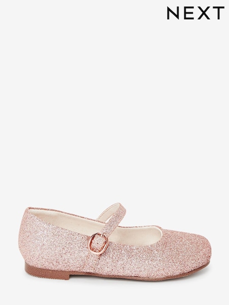 Pink Glitter Standard Fit (F) Mary Jane Occasion Shoes (M55811) | €9 - €10