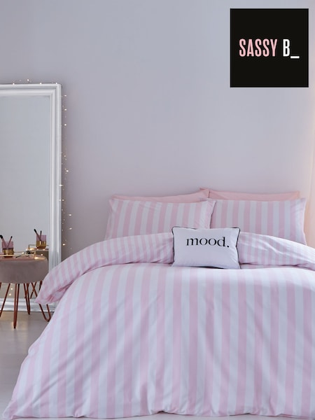 Sassy B Pink Stripe Tease Duvet Cover And Pillowcase Set (M55897) | €23 - €37