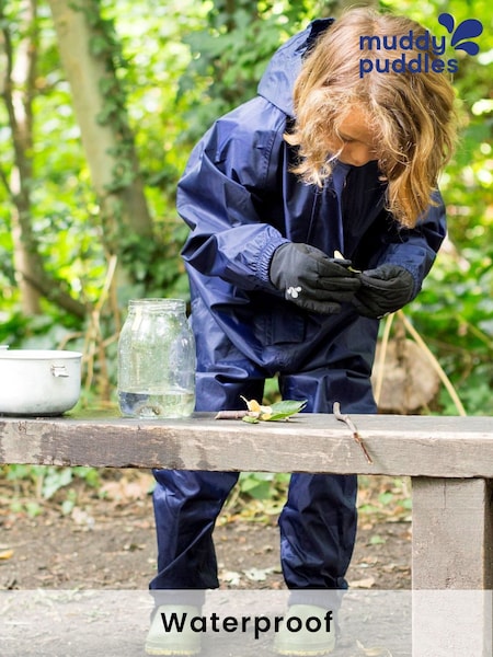 Muddy Puddles Navy Blue Originals Waterproof All-In-One Puddlesuit (M56030) | $56