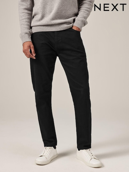 Однотонный черный - Slim Tapered Classic Stretch Jeans (M56182) | €11