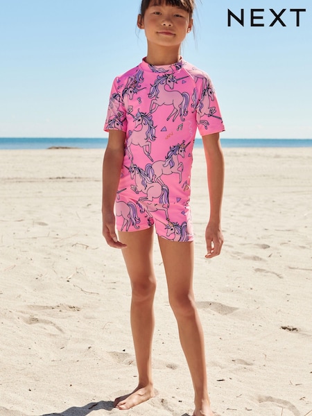 Fluro Pink 2 Piece Sunsafe Swim Set (3-16yrs) (M59005) | €8 - €11