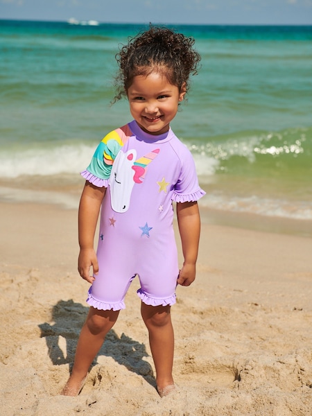 Lilac Purple Applique Character Swimsuit (3mths-7yrs) (M59031) | €5 - €6