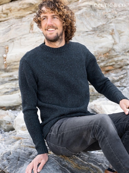 Celtic & Co Blue Men'S Donegal Crew Neck Jumper (M62075) | €76