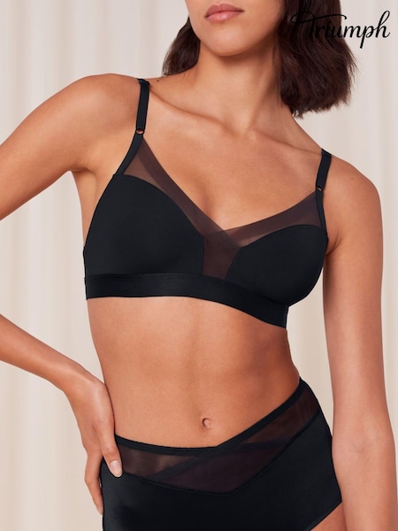 Negru - Sutien elegant fără întărituri cu întăritură și aspect elegant modelator Triumph (M62202) | 184 LEI