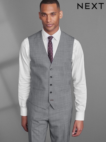 Grey Signature TG Di Fabio Wool Rich Check Suit: Waistcoat (M62898) | €30