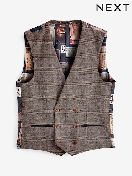 Brown Check Suit Waistcoat (M62941) | €10