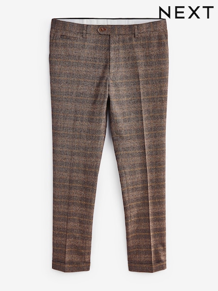 Brown Skinny Fit Check Suit: Trousers (M62945) | €10