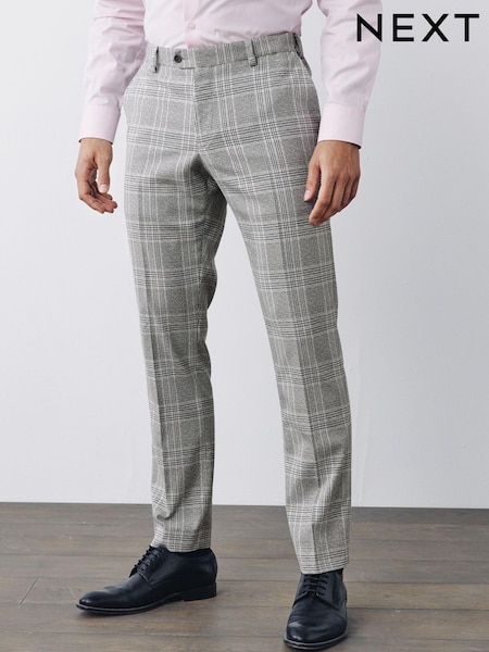 Light Grey Skinny Fit Check Suit: Trousers (M63015) | € 19