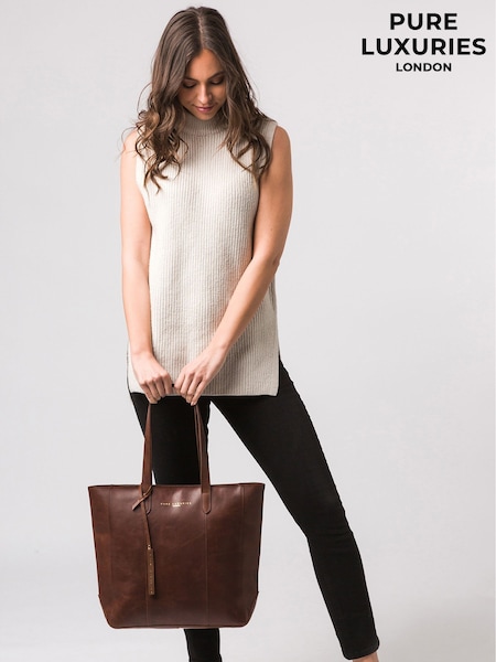 Pure Luxuries London Amberley Leather Tote Bag (M63521) | R$ 585