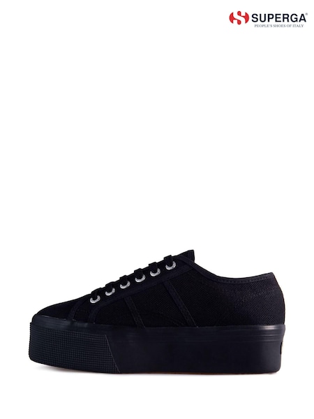 Superga Black Canvas 2790 Flatform Trainers (M63877) | €106