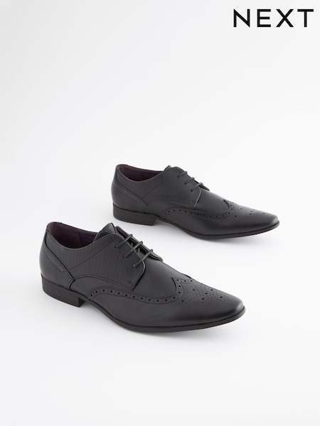 Black Brogue Shoes (M64366) | AED76