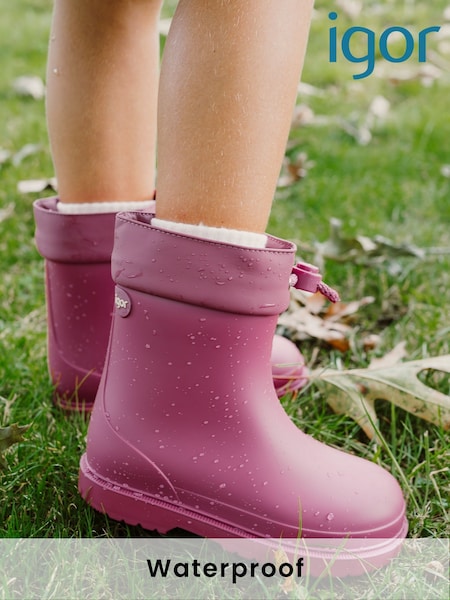 Малиновый - Igor Waterproof Bimbi Euri Ankle Wellies (M64420) | €36