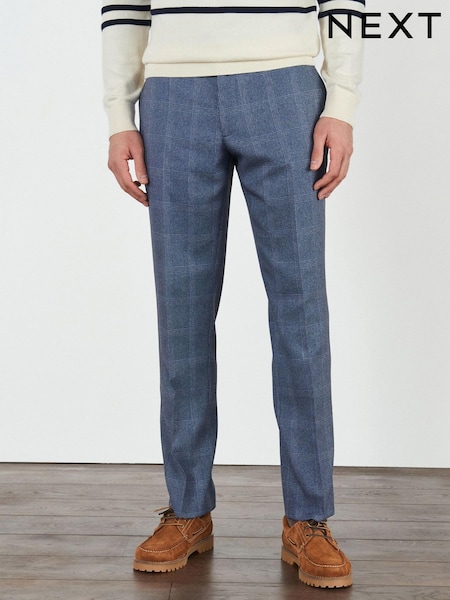 Temno modra - Check Formal Trousers (M64628) | € 7