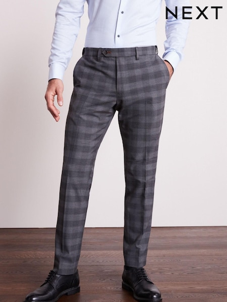 Темно-серый - Check Motion Flex Stretch Trousers (M64700) | €11