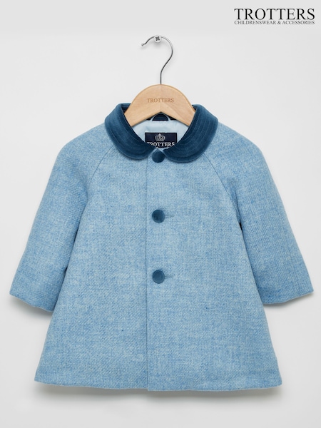 Trotters London Younger Boys Blue Classic Raglan Coat (M66470) | ₪629