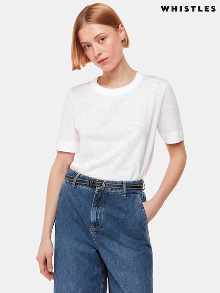 Whistles White Double Trim Rosa T-Shirt (M66725) | ₪176