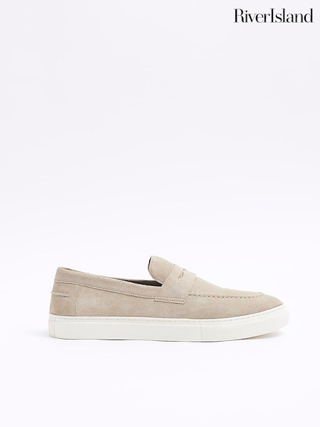 River Island Beige Suede Loafers (M67268) | 156 QAR