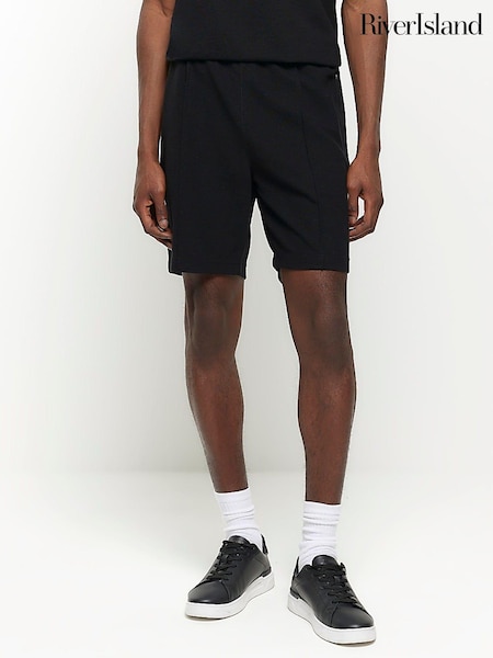 River Island Black Ottoman 100% Cotton Shorts (M67708) | €16