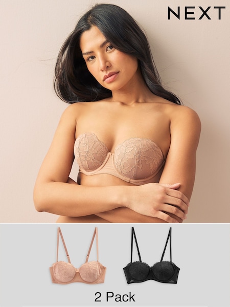 أسود/بيج Praline - Lace Light Pad Strapless Multiway Bras 2 Pack A-e (M67721) | ‏149 ر.س.‏
