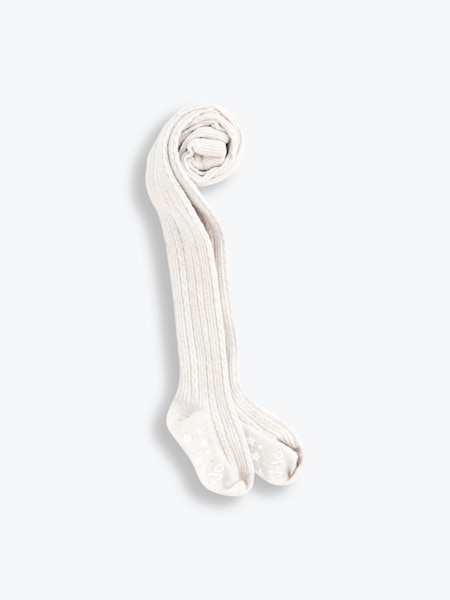 Cream - Colanți cu conținut bogat de bumbac și torsade JoJo Maman Bébé (M68234) | 71 LEI